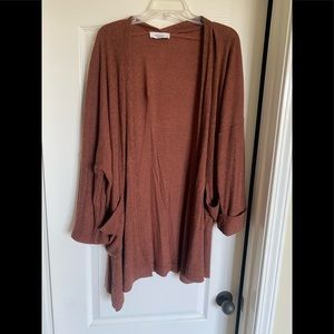 Carly Jean Los Angeles rust cozy cardigan